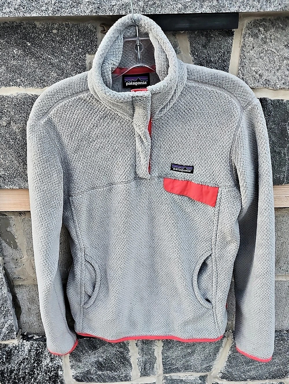 Patagonia Re-Tool Snap-T Pullover Fleece Pullover Gray & Pink Size Medium